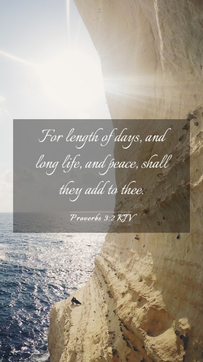 Picture 03 - Proverbs 3:2 KJV Mobile Phone Wallpaper - For length of days, and long life, and peace, - Mobile Bible Verse Wallpaper
