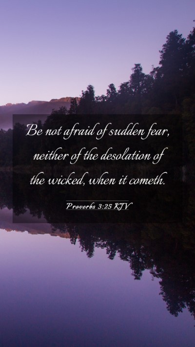 Picture 03 - Proverbs 3:25 KJV Mobile Phone Wallpaper - Be not afraid of sudden fear, neither of the - Mobile Bible Verse Wallpaper
