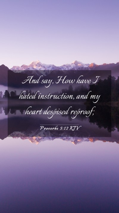 Picture 03 - Proverbs 5:12 KJV Mobile Phone Wallpaper - And say, How have I hated instruction, and my - Mobile Bible Verse Wallpaper