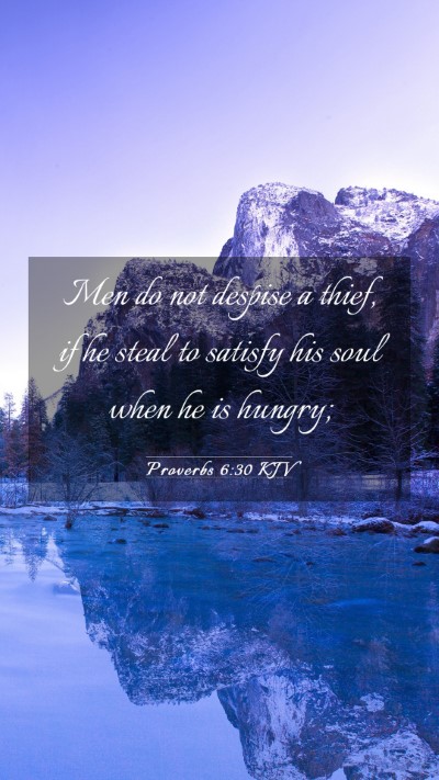 Picture 03 - Proverbs 6:30 KJV Mobile Phone Wallpaper - Men do not despise a thief, if he steal to - Mobile Bible Verse Wallpaper