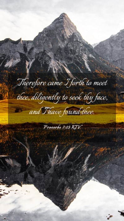 Picture 03 - Proverbs 7:15 KJV Mobile Phone Wallpaper - Therefore came I forth to meet thee, diligently - Mobile Bible Verse Wallpaper
