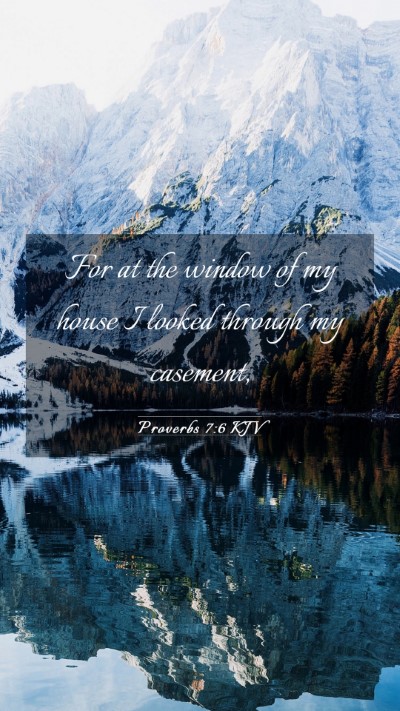 Picture 03 - Proverbs 7:6 KJV Mobile Phone Wallpaper - For at the window of my house I looked through my - Mobile Bible Verse Wallpaper