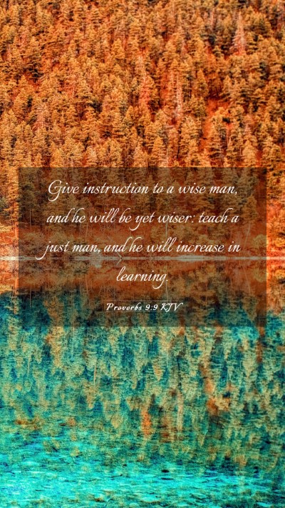 Picture 03 - Proverbs 9:9 KJV Mobile Phone Wallpaper - Give instruction to a wise man, and he will be - Mobile Bible Verse Wallpaper