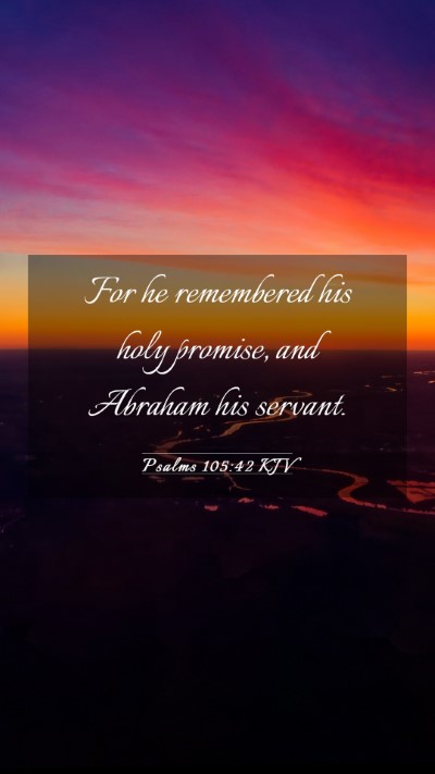 Picture 03 - Psalms 105:42 KJV Mobile Phone Wallpaper - For he remembered his holy promise, and Abraham - Mobile Bible Verse Wallpaper