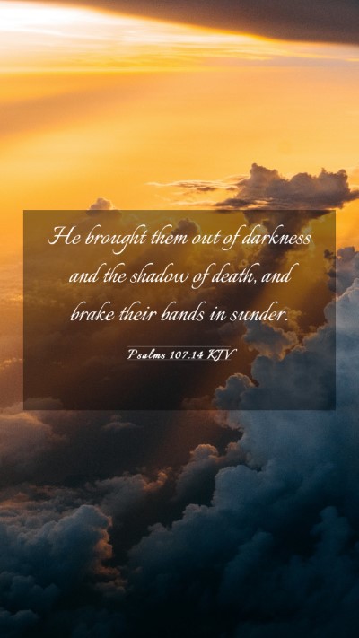 Picture 03 - Psalms 107:14 KJV Mobile Phone Wallpaper - He brought them out of darkness and the shadow of - Mobile Bible Verse Wallpaper