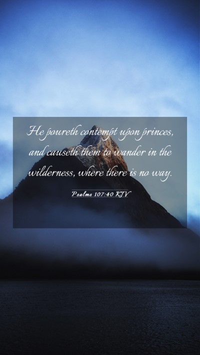 Picture 03 - Psalms 107:40 KJV Mobile Phone Wallpaper - He poureth contempt upon princes, and causeth - Mobile Bible Verse Wallpaper