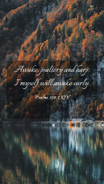 Picture 03 - Psalms 108:2 KJV Mobile Phone Wallpaper - Awake, psaltery and harp: I myself will awake - Mobile Bible Verse Wallpaper