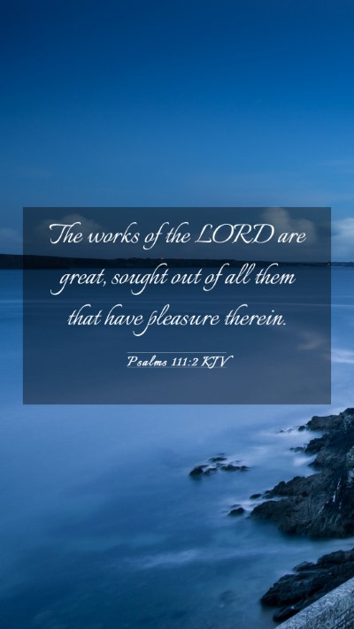 Picture 03 - Psalms 111:2 KJV Mobile Phone Wallpaper - The works of the LORD are great, sought out of - Mobile Bible Verse Wallpaper
