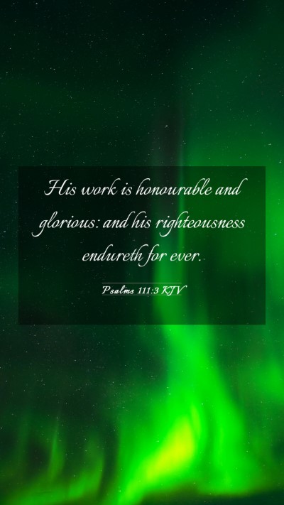 Picture 03 - Psalms 111:3 KJV Mobile Phone Wallpaper - His work is honourable and glorious: and his - Mobile Bible Verse Wallpaper