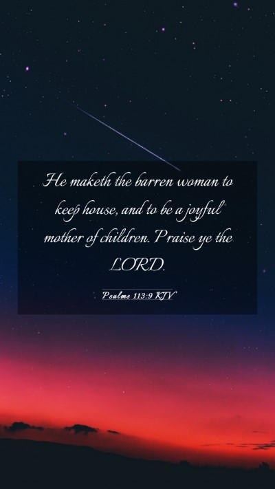 Picture 03 - Psalms 113:9 KJV Mobile Phone Wallpaper - He maketh the barren woman to keep house, and to - Mobile Bible Verse Wallpaper
