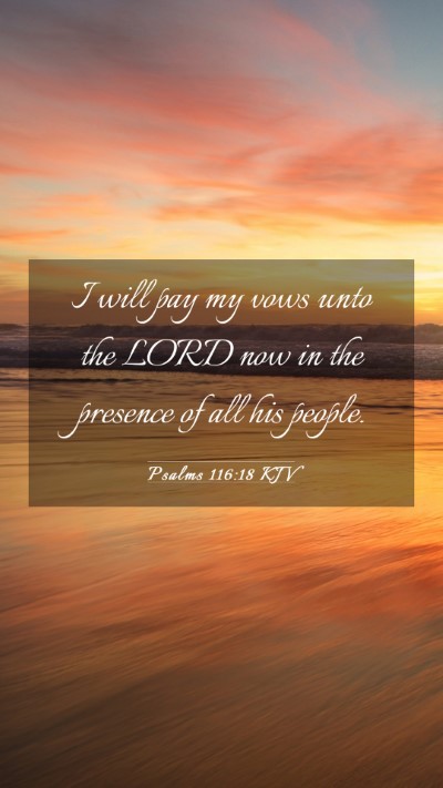 Picture 03 - Psalms 116:18 KJV Mobile Phone Wallpaper - I will pay my vows unto the LORD now in the - Mobile Bible Verse Wallpaper