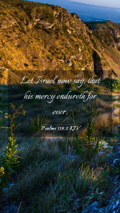 Picture 03 - Psalms 118:2 KJV Mobile Phone Wallpaper - Let Israel now say, that his mercy endureth for - Mobile Bible Verse Wallpaper