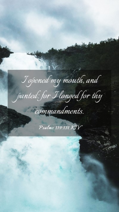 Picture 03 - Psalms 119:131 KJV Mobile Phone Wallpaper - I opened my mouth, and panted: for I longed for - Mobile Bible Verse Wallpaper