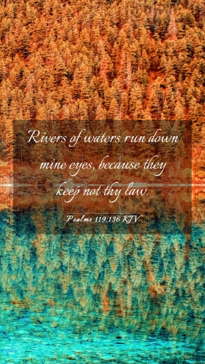 Picture 03 - Psalms 119:136 KJV Mobile Phone Wallpaper - Rivers of waters run down mine eyes, because they - Mobile Bible Verse Wallpaper