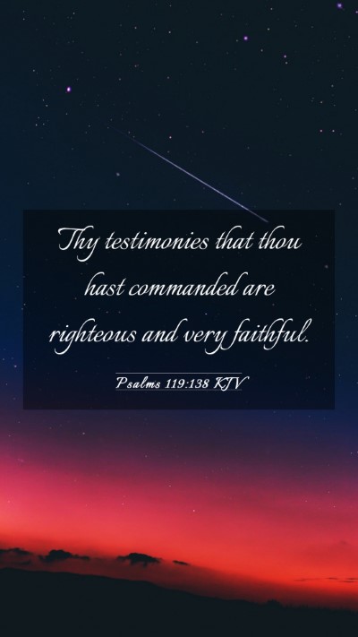 Picture 03 - Psalms 119:138 KJV Mobile Phone Wallpaper - Thy testimonies that thou hast commanded are - Mobile Bible Verse Wallpaper