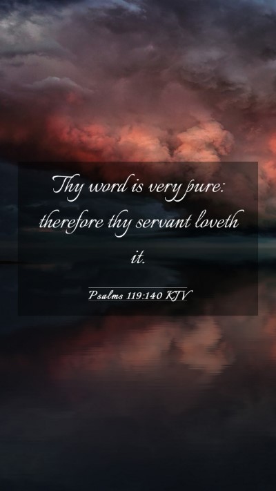 Picture 03 - Psalms 119:140 KJV Mobile Phone Wallpaper - Thy word is very pure: therefore thy servant - Mobile Bible Verse Wallpaper