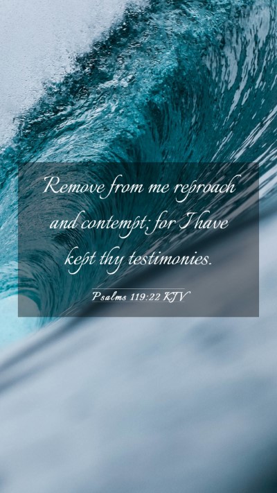 Picture 03 - Psalms 119:22 KJV Mobile Phone Wallpaper - Remove from me reproach and contempt; for I have - Mobile Bible Verse Wallpaper