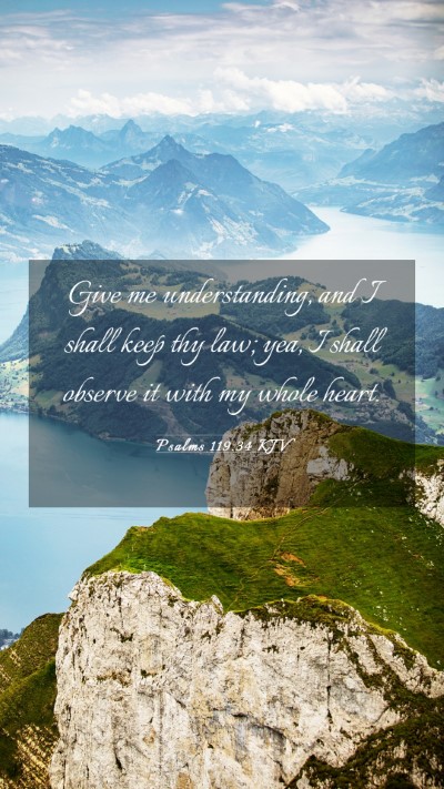 Picture 03 - Psalms 119:34 KJV Mobile Phone Wallpaper - Give me understanding, and I shall keep thy law; - Mobile Bible Verse Wallpaper