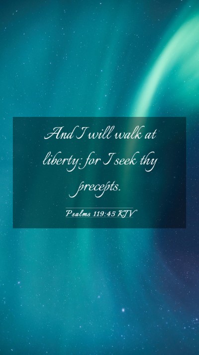 Picture 03 - Psalms 119:45 KJV Mobile Phone Wallpaper - And I will walk at liberty: for I seek thy - Mobile Bible Verse Wallpaper
