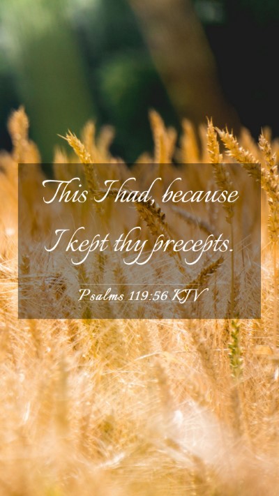 Picture 03 - Psalms 119:56 KJV Mobile Phone Wallpaper - This I had, because I kept thy - Mobile Bible Verse Wallpaper
