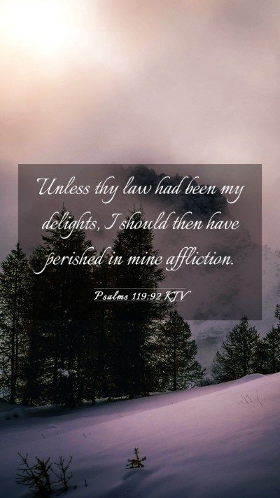Picture 03 - Psalms 119:92 KJV Mobile Phone Wallpaper - Unless thy law had been my delights, I should - Mobile Bible Verse Wallpaper