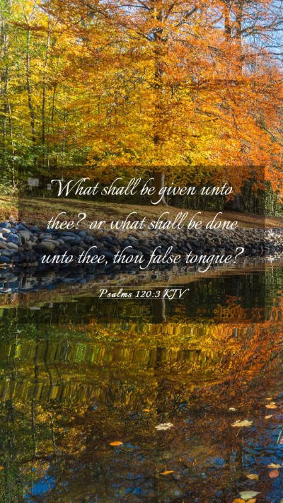 Picture 03 - Psalms 120:3 KJV Mobile Phone Wallpaper - What shall be given unto thee? or what shall be - Mobile Bible Verse Wallpaper
