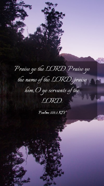 Picture 03 - Psalms 135:1 KJV Mobile Phone Wallpaper - Praise ye the LORD. Praise ye the name of the - Mobile Bible Verse Wallpaper