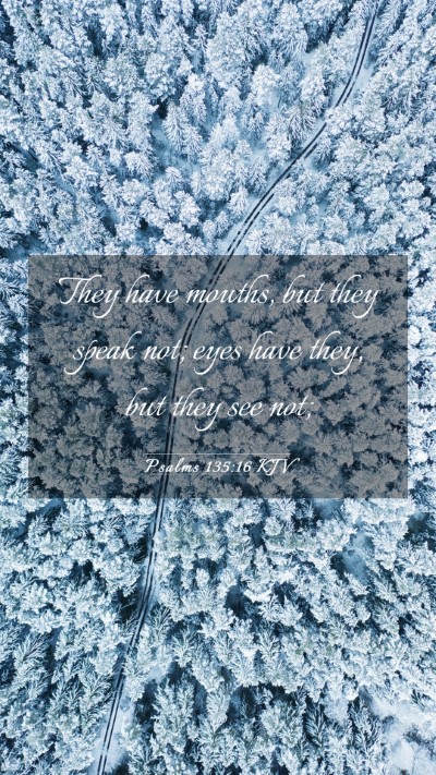 Picture 03 - Psalms 135:16 KJV Mobile Phone Wallpaper - They have mouths, but they speak not; eyes have - Mobile Bible Verse Wallpaper