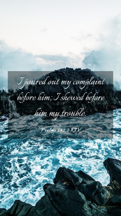 Picture 03 - Psalms 142:2 KJV Mobile Phone Wallpaper - I poured out my complaint before him; I shewed - Mobile Bible Verse Wallpaper