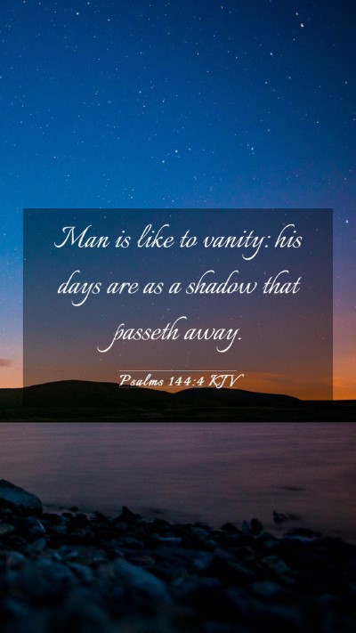 Picture 03 - Psalms 144:4 KJV Mobile Phone Wallpaper - Man is like to vanity: his days are as a shadow - Mobile Bible Verse Wallpaper
