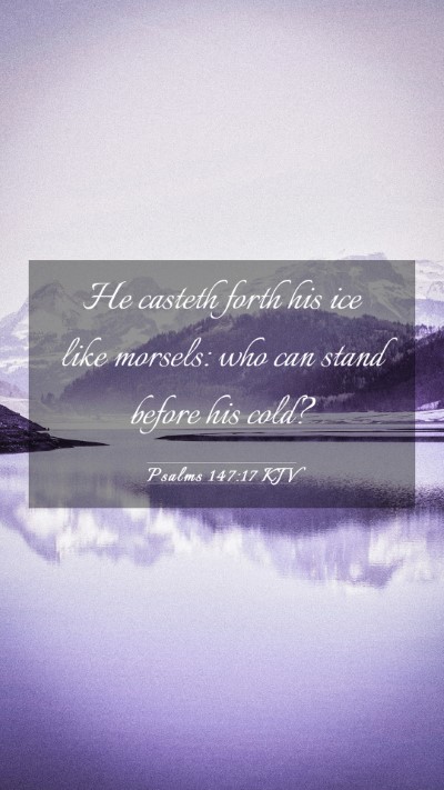 Picture 03 - Psalms 147:17 KJV Mobile Phone Wallpaper - He casteth forth his ice like morsels: who can - Mobile Bible Verse Wallpaper