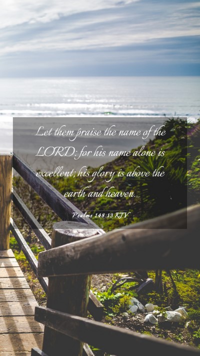 Picture 03 - Psalms 148:13 KJV Mobile Phone Wallpaper - Let them praise the name of the LORD: for his - Mobile Bible Verse Wallpaper