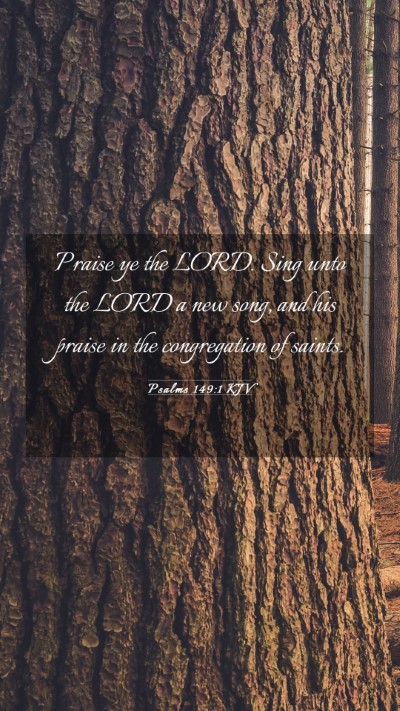 Picture 03 - Psalms 149:1 KJV Mobile Phone Wallpaper - Praise ye the LORD. Sing unto the LORD a new - Mobile Bible Verse Wallpaper