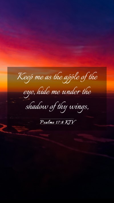 Picture 03 - Psalms 17:8 KJV Mobile Phone Wallpaper - Keep me as the apple of the eye, hide me under - Mobile Bible Verse Wallpaper