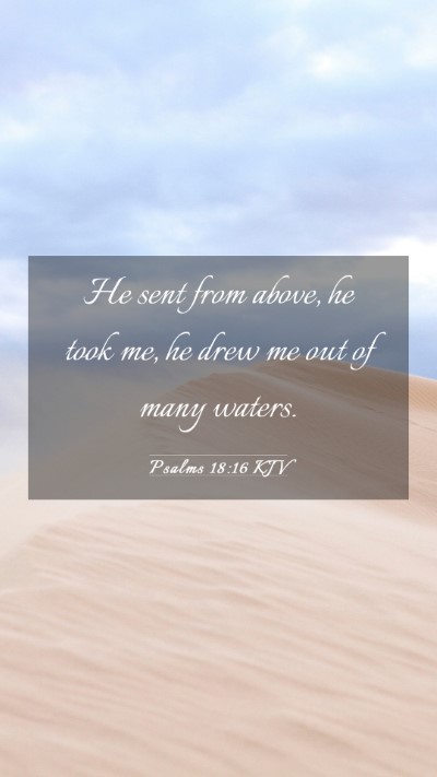 Picture 03 - Psalms 18:16 KJV Mobile Phone Wallpaper - He sent from above, he took me, he drew me out of - Mobile Bible Verse Wallpaper