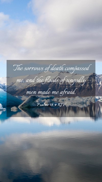Picture 03 - Psalms 18:4 KJV Mobile Phone Wallpaper - The sorrows of death compassed me, and the floods - Mobile Bible Verse Wallpaper