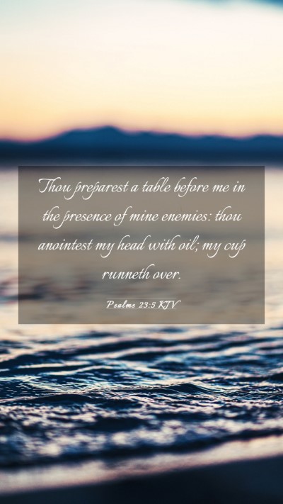 Picture 03 - Psalms 23:5 KJV Mobile Phone Wallpaper - Thou preparest a table before me in the presence - Mobile Bible Verse Wallpaper