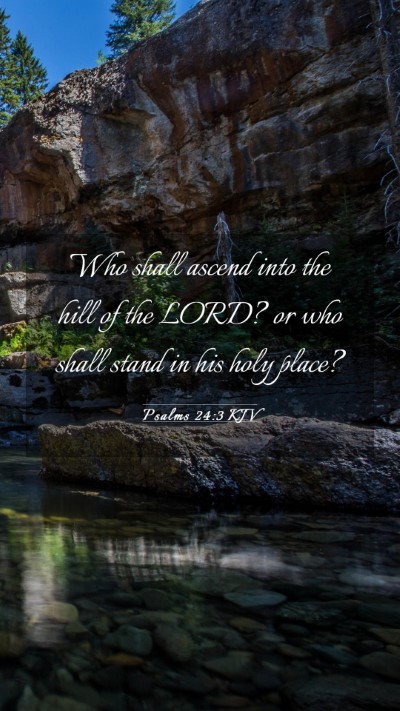 Picture 03 - Psalms 24:3 KJV Mobile Phone Wallpaper - Who shall ascend into the hill of the LORD? or - Mobile Bible Verse Wallpaper