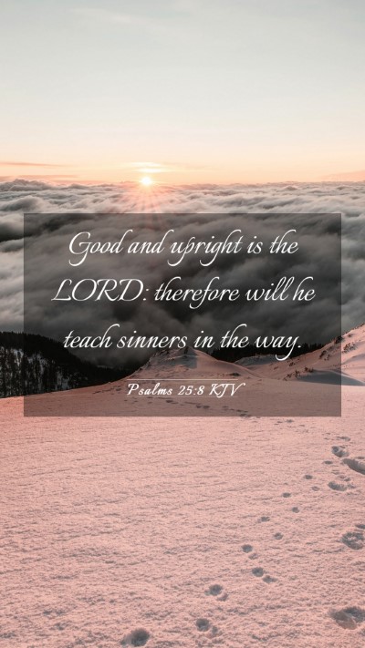 Picture 03 - Psalms 25:8 KJV Mobile Phone Wallpaper - Good and upright is the LORD: therefore will he - Mobile Bible Verse Wallpaper