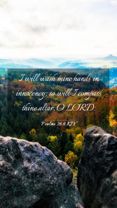 Picture 03 - Psalms 26:6 KJV Mobile Phone Wallpaper - I will wash mine hands in innocency: so will I - Mobile Bible Verse Wallpaper
