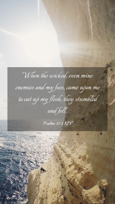 Picture 03 - Psalms 27:2 KJV Mobile Phone Wallpaper - When the wicked, even mine enemies and my foes, - Mobile Bible Verse Wallpaper