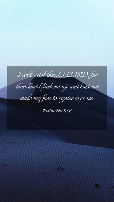 Picture 03 - Psalms 30:1 KJV Mobile Phone Wallpaper - I will extol thee, O LORD; for thou hast lifted - Mobile Bible Verse Wallpaper