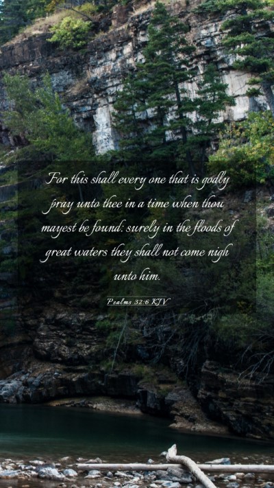 Picture 03 - Psalms 32:6 KJV Mobile Phone Wallpaper - For this shall every one that is godly pray unto - Mobile Bible Verse Wallpaper