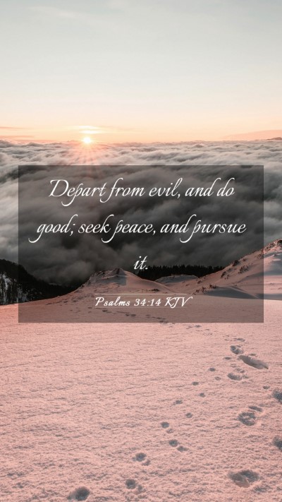 Picture 03 - Psalms 34:14 KJV Mobile Phone Wallpaper - Depart from evil, and do good; seek peace, and - Mobile Bible Verse Wallpaper