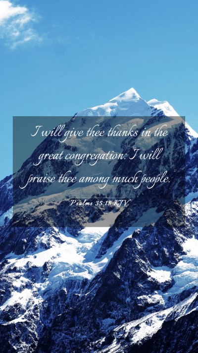 Picture 03 - Psalms 35:18 KJV Mobile Phone Wallpaper - I will give thee thanks in the great - Mobile Bible Verse Wallpaper