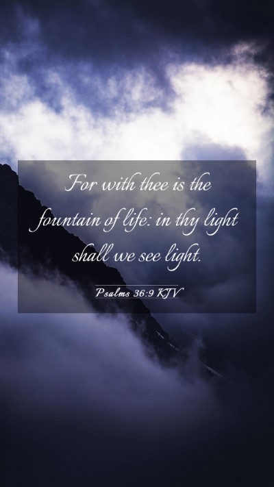 Picture 03 - Psalms 36:9 KJV Mobile Phone Wallpaper - For with thee is the fountain of life: in thy - Mobile Bible Verse Wallpaper