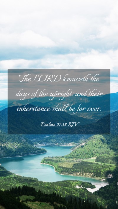 Picture 03 - Psalms 37:18 KJV Mobile Phone Wallpaper - The LORD knoweth the days of the upright: and - Mobile Bible Verse Wallpaper