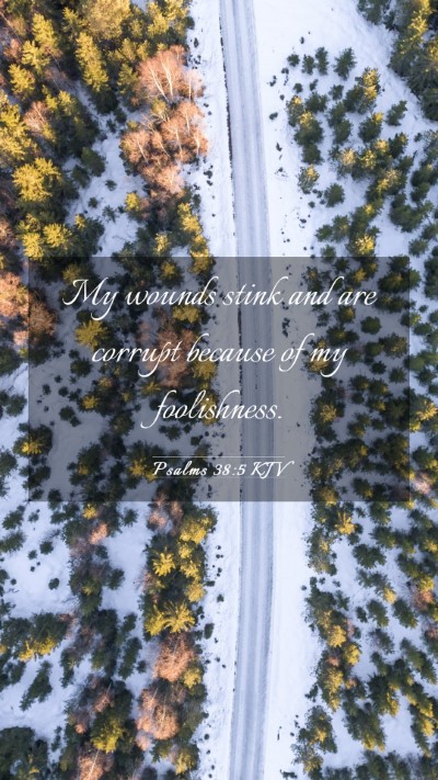 Picture 03 - Psalms 38:5 KJV Mobile Phone Wallpaper - My wounds stink and are corrupt because of my - Mobile Bible Verse Wallpaper