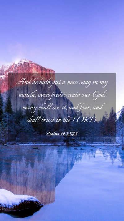 Picture 03 - Psalms 40:3 KJV Mobile Phone Wallpaper - And he hath put a new song in my mouth, even - Mobile Bible Verse Wallpaper
