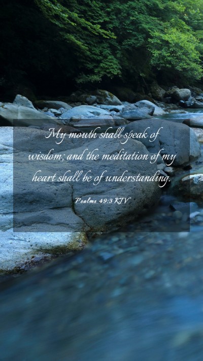 Picture 03 - Psalms 49:3 KJV Mobile Phone Wallpaper - My mouth shall speak of wisdom; and the - Mobile Bible Verse Wallpaper